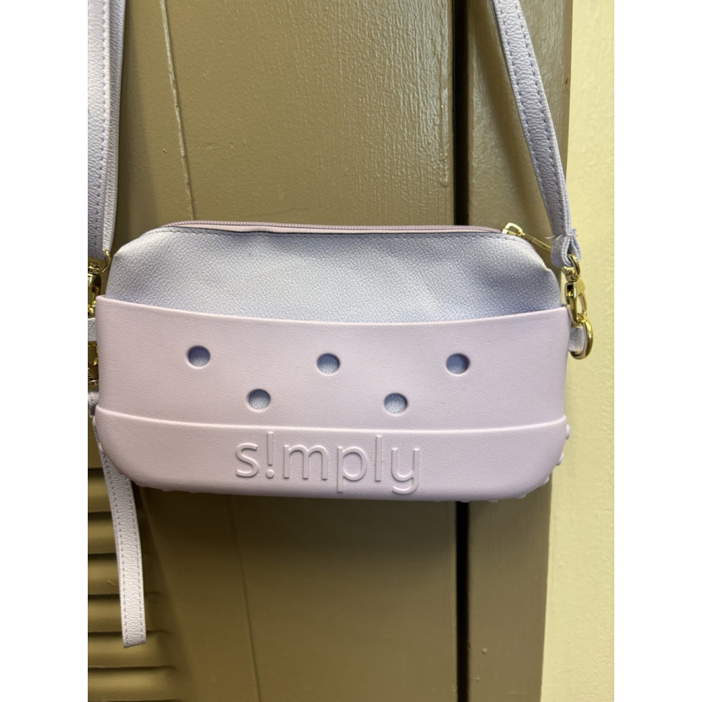 Simply Southern Flamingo Lilac Logo Rubber Crossbody Wristlet Bag Purse - Picture 3 of 12